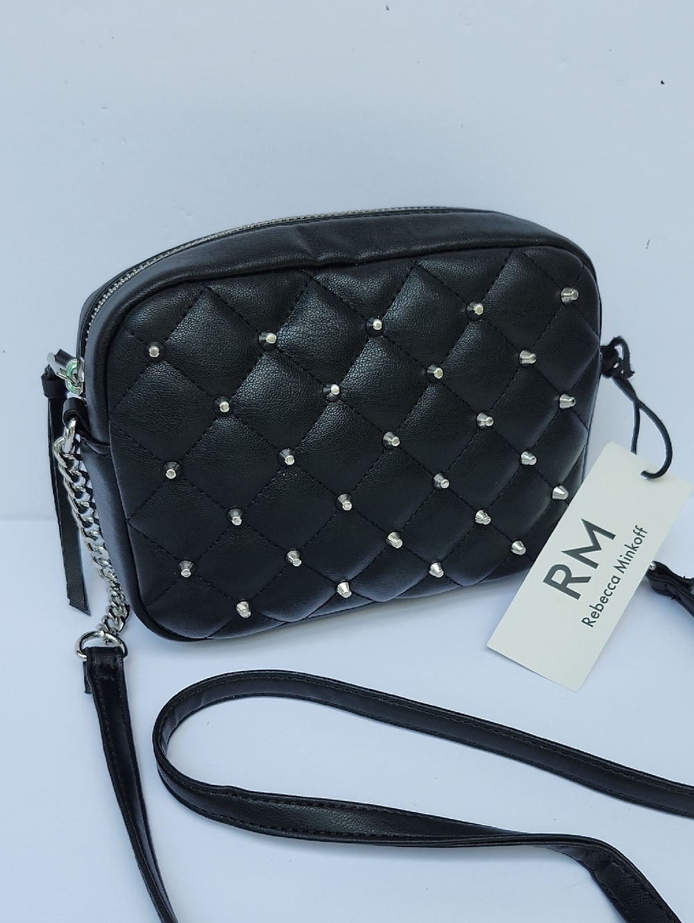 NWT REBECCA MINKOFF BLACK QUILTED CROSSBODY BAG